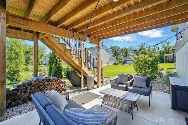 5078 Magellan Way, Franklin, OH 45005 - view of patio / terrace featuring outdoor lounge area and stairway