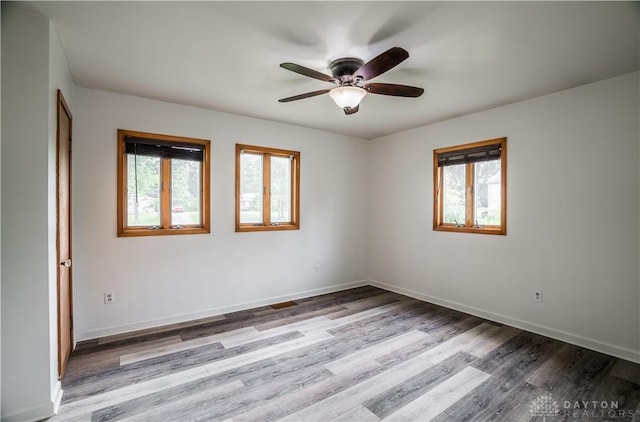 235 Stonequarry Rd, Vandalia, OH 45377 - unfurnished room featuring a ceiling fan and wood finished floors