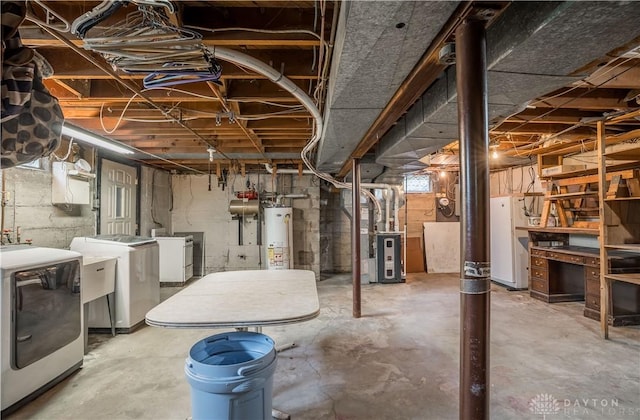 235 Stonequarry Rd, Vandalia, OH 45377 - basement with independent washer and dryer, water heater, and heating unit