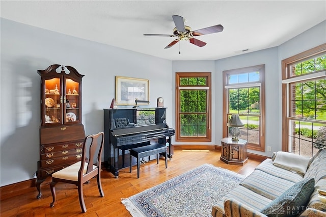 1106 Roger Scott Dr, Bellbrook, OH 45305 - sitting room featuring wood finished floors and a ceiling fan
