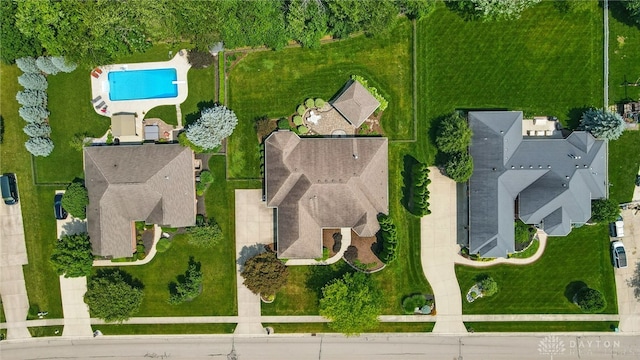 1106 Roger Scott Dr, Bellbrook, OH 45305 - aerial overview of property's location featuring a pool