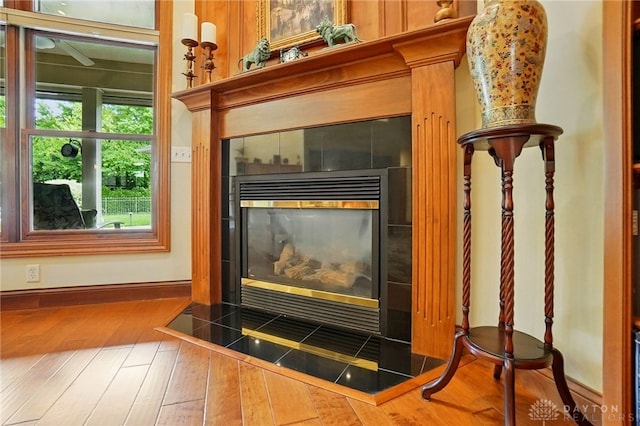 1106 Roger Scott Dr, Bellbrook, OH 45305 - detailed view of wood finished floors and a fireplace