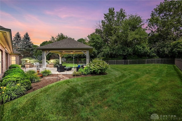 1106 Roger Scott Dr, Bellbrook, OH 45305 - fenced backyard featuring a gazebo and a patio