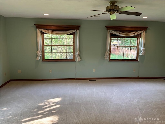 215 W Martindale Rd, Englewood, OH 45322 - empty room with carpet, ceiling fan, and recessed lighting