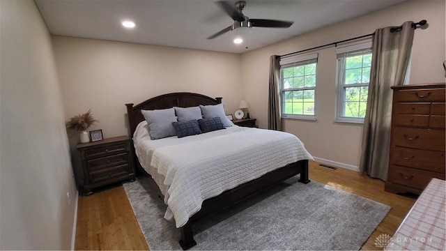 5468 Split Rock Dr, Dayton, OH 45424 - bedroom featuring wood finished floors, recessed lighting, and a ceiling fan