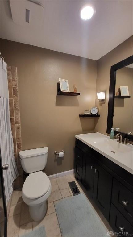 5468 Split Rock Dr, Dayton, OH 45424 - bathroom with vanity, tile patterned flooring, and curtained shower