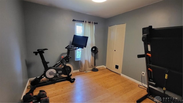5468 Split Rock Dr, Dayton, OH 45424 - workout room featuring plenty of natural light and wood finished floors