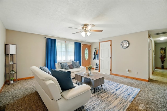 2946 Rockledge Trl, Beavercreek, OH 45430 - living area featuring ceiling fan and carpet floors