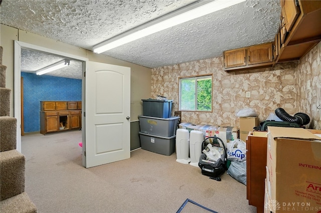 2946 Rockledge Trl, Beavercreek, OH 45430 - below grade area with light colored carpet and a textured ceiling