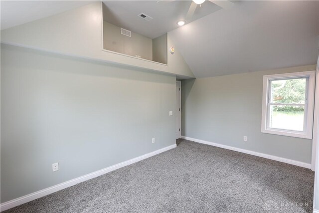 506 Linden Ave, Dayton, OH 45403 - bonus room with lofted ceiling, carpet flooring, and a ceiling fan