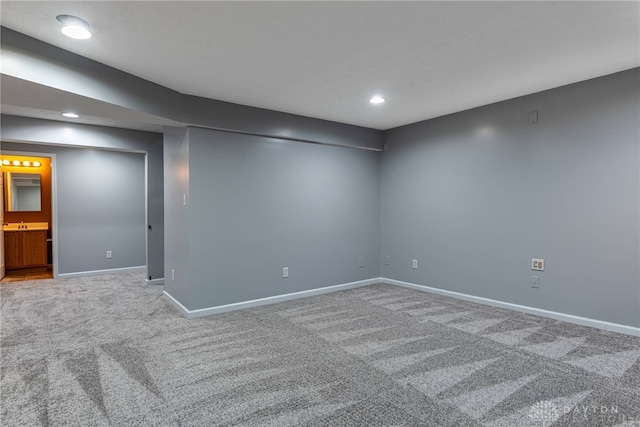 1928 Spring Ridge Dr, Xenia, OH 45385 - finished below grade area with carpet flooring and recessed lighting
