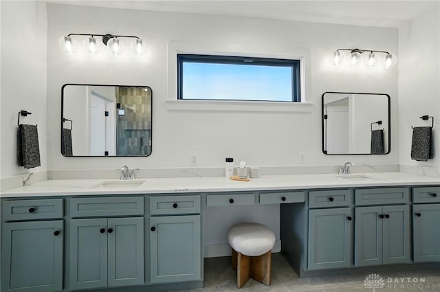 8559 Wandering Brook Way, Waynesville, OH 45068 - bathroom with double vanity and a shower