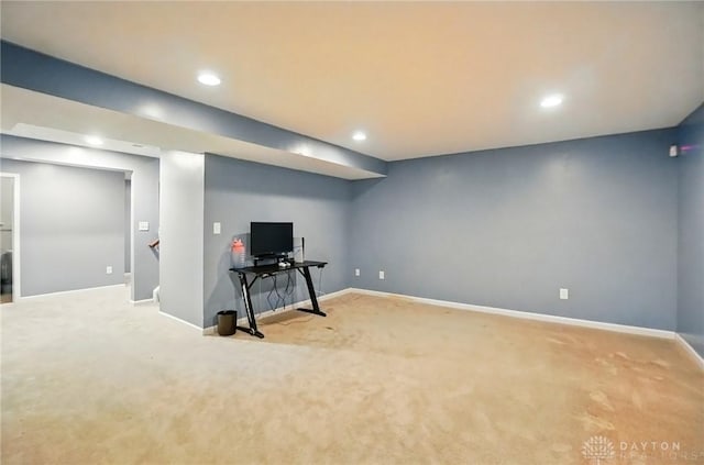 1956 Daffodil Dr, Xenia, OH 45385 - finished basement with carpet floors, recessed lighting, and stairs