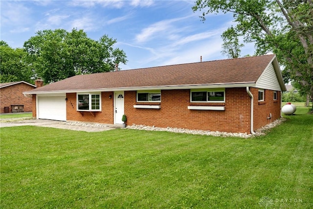 1864 E Lytle 5 Points Rd Unit R, Centerville, OH 45458 - single story home with brick siding, a front yard, concrete driveway, a shingled roof, and an attached garage