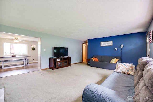 1864 E Lytle 5 Points Rd Unit R, Centerville, OH 45458 - carpeted living room with a textured ceiling and ceiling fan