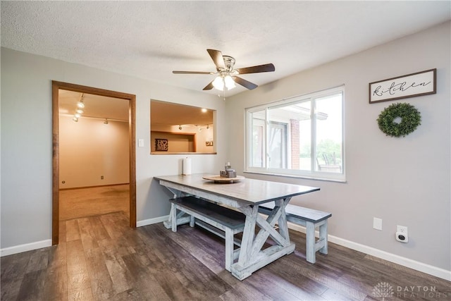 1864 E Lytle 5 Points Rd Unit R, Centerville, OH 45458 - dining space with dark wood-style floors and ceiling fan