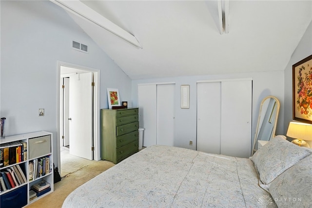 3127 Gracemore Ave, Kettering, OH 45420 - carpeted bedroom featuring lofted ceiling and multiple closets