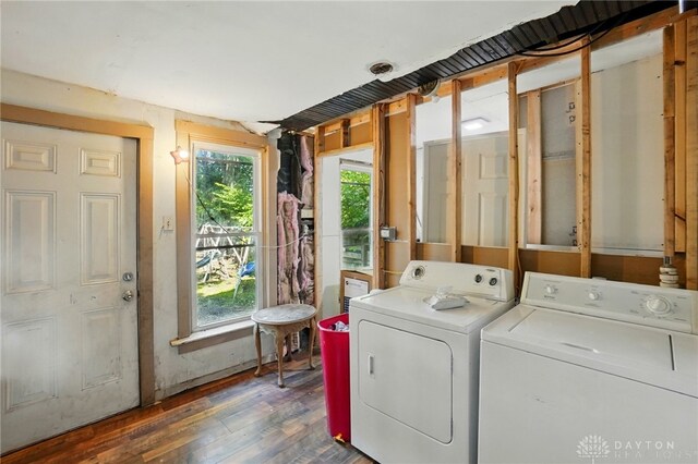 57 S Torrence St, Dayton, OH 45403 - washroom featuring washing machine and dryer and dark wood-style floors