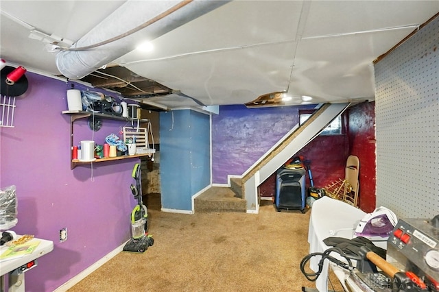 57 S Torrence St, Dayton, OH 45403 - finished basement featuring carpet flooring and stairs