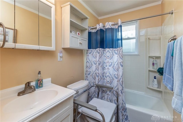 2151 Newgate Ave, Dayton, OH 45420 - full bathroom with ornamental molding, shower / tub combo, and vanity