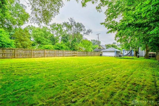 2457 Wilbraham Rd, Middletown, OH 45042 - fenced backyard with a trampoline