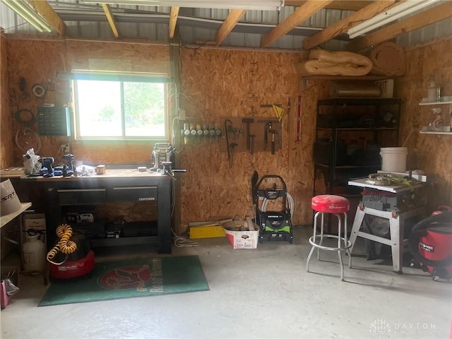 311 Swailes Rd, Troy, OH 45373 - misc room featuring a workshop area and concrete floors