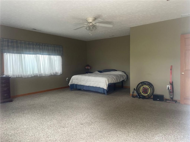 311 Swailes Rd, Troy, OH 45373 - bedroom featuring carpet, a ceiling fan, and a textured ceiling