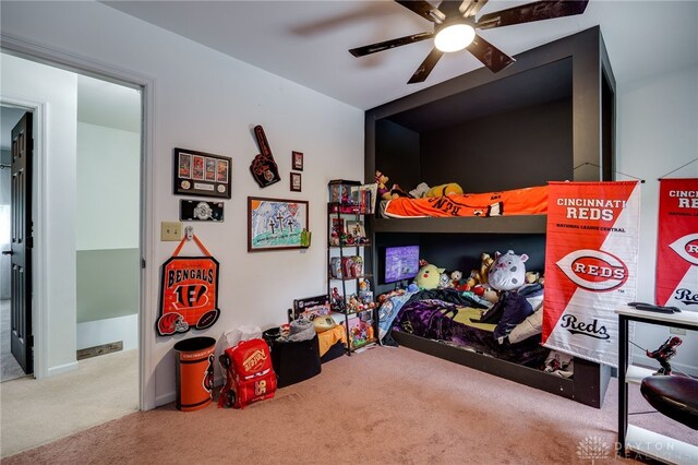 8282 Hile Ln, Germantown, OH 45327 - bedroom featuring carpet floors and ceiling fan