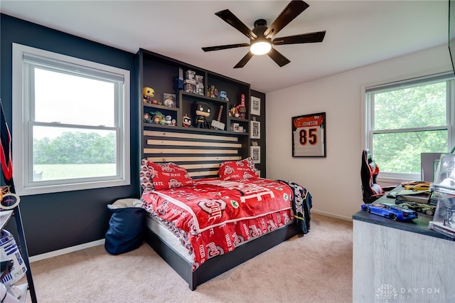 8282 Hile Ln, Germantown, OH 45327 - bedroom with carpet floors and ceiling fan