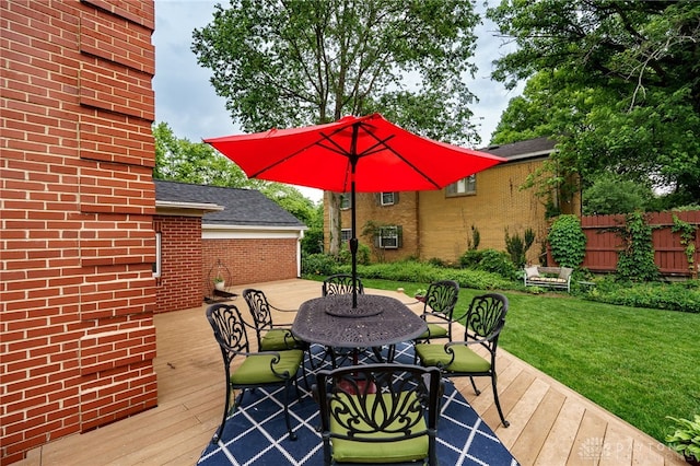 164 Winding Way, Kettering, OH 45429 - wooden deck with outdoor dining area