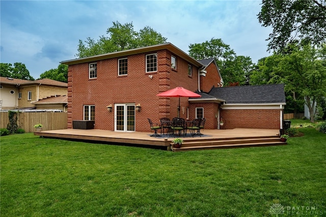 164 Winding Way, Kettering, OH 45429 - rear view of house featuring brick siding and a wooden deck