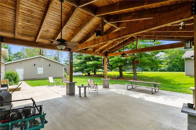 3075 Addison New Carlisle Rd, New Carlisle, OH 45344 - view of patio featuring a ceiling fan