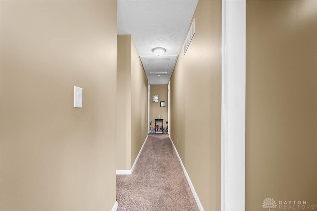 855 Quarry Rd, Silver Creek Twp, OH 45335 - hall featuring attic access and carpet floors