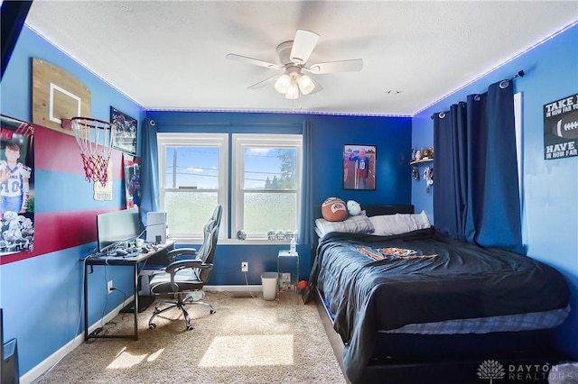 855 Quarry Rd, Silver Creek Twp, OH 45335 - bedroom featuring carpet, an office area, and ceiling fan
