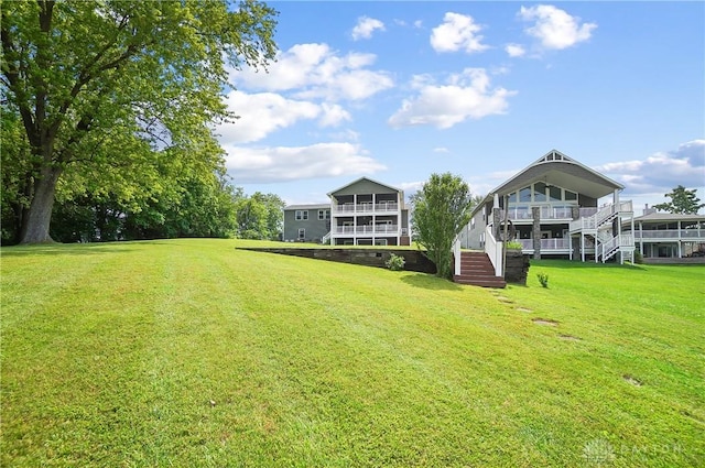855 Quarry Rd, Silver Creek Twp, OH 45335 - view of green lawn featuring stairs