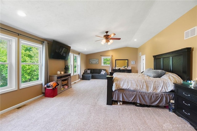 855 Quarry Rd, Silver Creek Twp, OH 45335 - carpeted bedroom featuring lofted ceiling and a ceiling fan