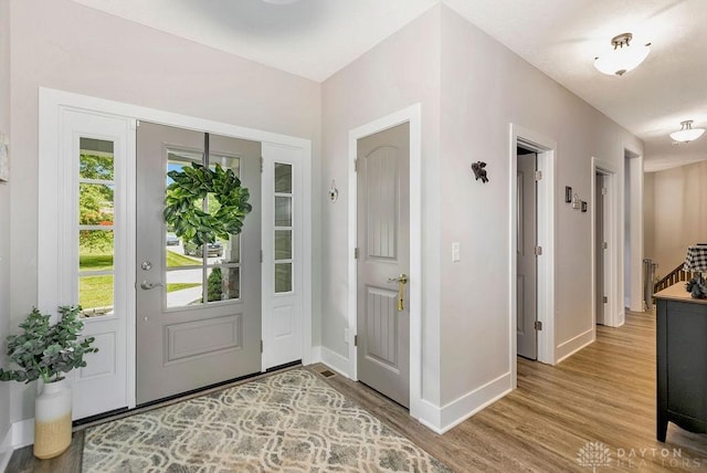 1015 Settlemyre Rd, Oregonia, OH 45054 - entrance foyer with baseboards and light wood-style floors