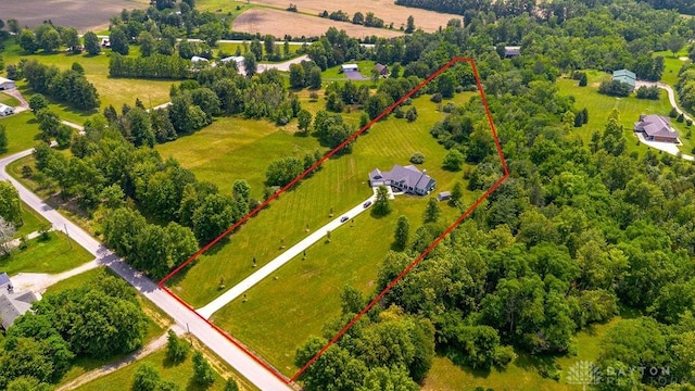 1015 Settlemyre Rd, Oregonia, OH 45054 - aerial view of sparsely populated area featuring property parcel outlined