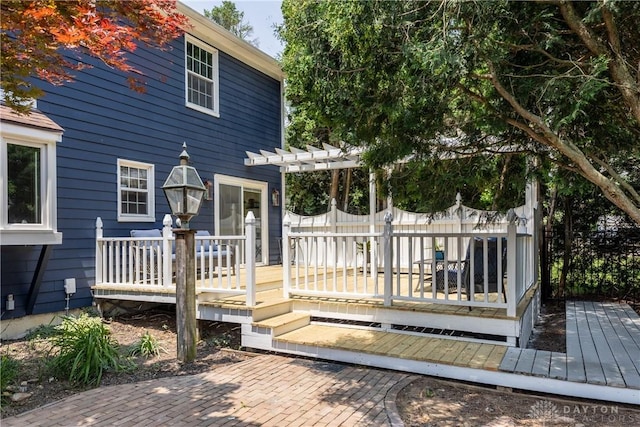 2025 Seneca Dr, Troy, OH 45373 - wooden deck with a pergola