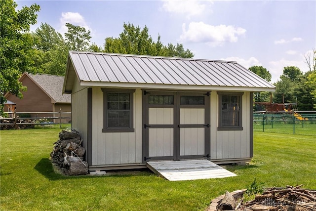 2025 Seneca Dr, Troy, OH 45373 - view of shed with a playground