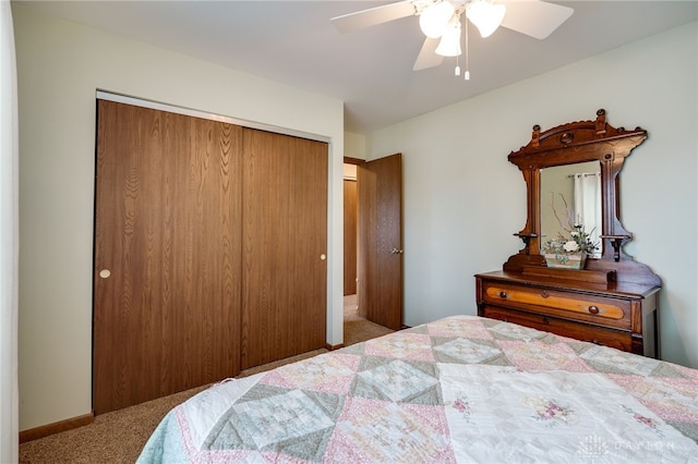 1396 Surrey Rd, Vandalia, OH 45377 - carpeted bedroom with a closet and ceiling fan