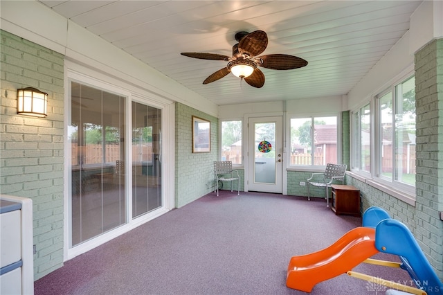 1396 Surrey Rd, Vandalia, OH 45377 - sunroom / solarium featuring ceiling fan