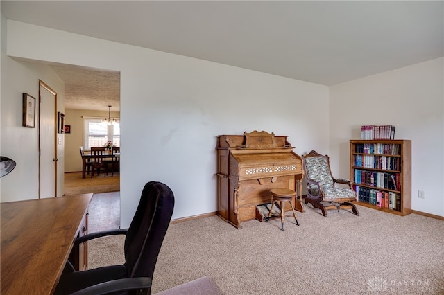 1396 Surrey Rd, Vandalia, OH 45377 - carpeted office with a chandelier and baseboards