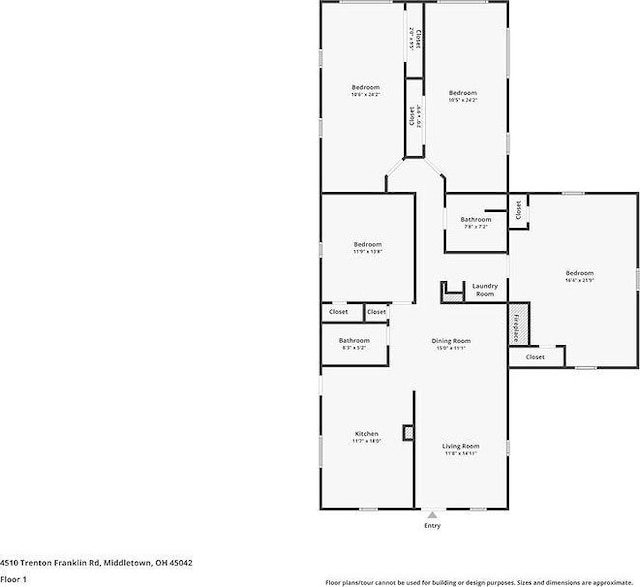4510 Trenton Franklin Rd, Middletown, OH 45042 - view of floor plan / room layout
