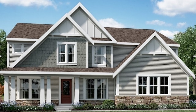 2379 Forest Oaks Dr, Beavercreek, OH 45431 - view of front of property with stone siding and a shingled roof