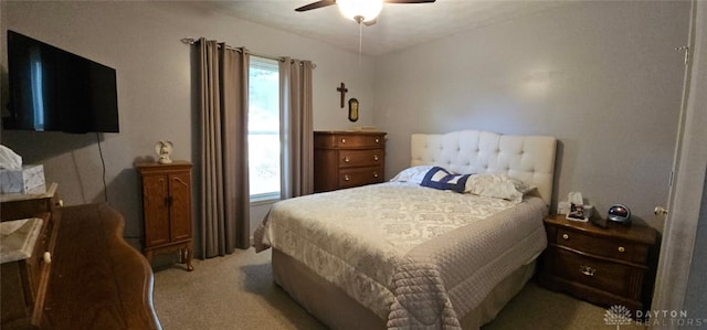919 N Cherry St, Eaton, OH 45320 - bedroom featuring light colored carpet and ceiling fan