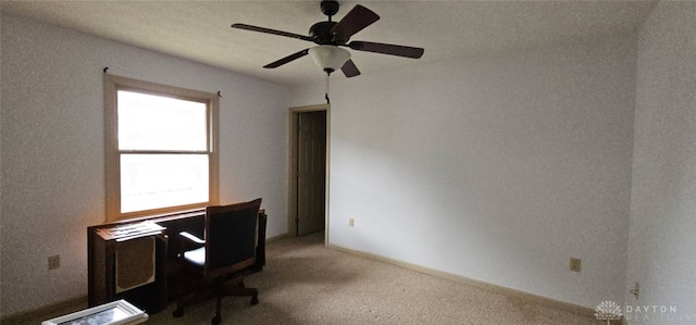 919 N Cherry St, Eaton, OH 45320 - home office with carpet and ceiling fan