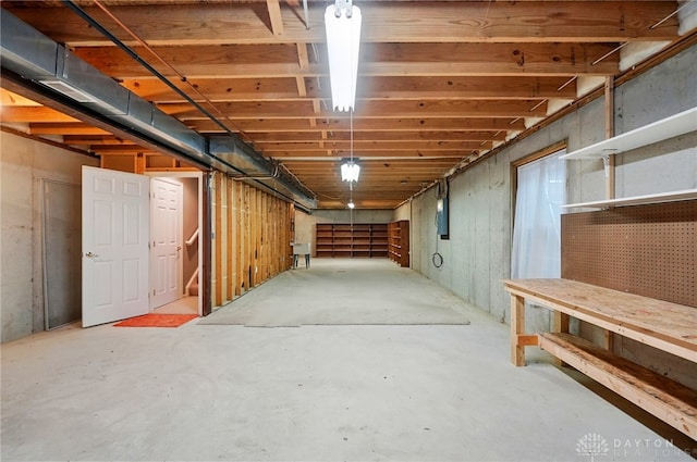 5015 Riverview Ave, Middletown, OH 45042 - unfinished basement with electric panel and stairs