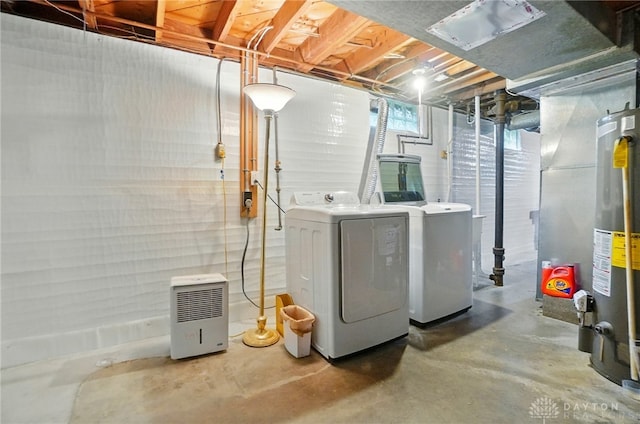 2540 Acorn Dr, Kettering, OH 45419 - basement with washer and clothes dryer and water heater