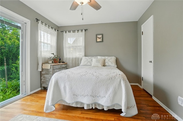 2540 Acorn Dr, Kettering, OH 45419 - bedroom featuring wood finished floors and a ceiling fan